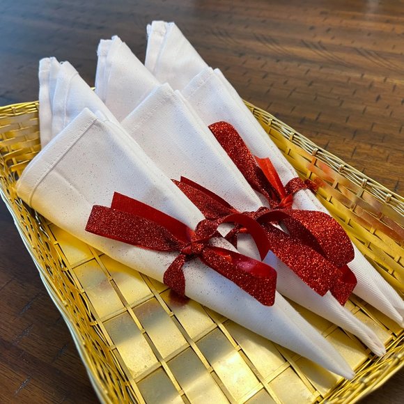 4 Pack | White Reusable Eco Friendly Hotel Cloth Napkins - Picture 2 of 5